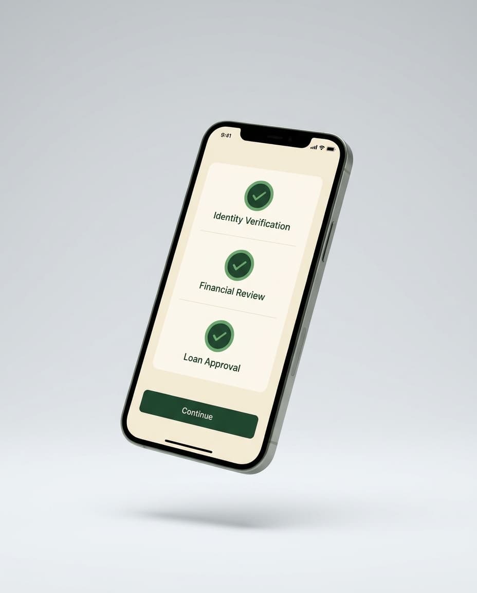 La Crystal loan application progress on mobile